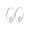 Load image into Gallery viewer, Mystigrey Lucy .925 Sterling Silver Plated Rhodium Earrings for Women - Large Hoop and Dot
