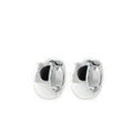 Nova Wide Huggie Hoop Earrings, 925 Sterling Silver Plated Rhodium