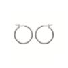 Mysti Two .925 Sterling Silver Plated Rhodium Hoop Earrings