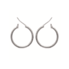 Mysti Two .925 Sterling Silver Plated Rhodium Hoop Earrings