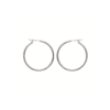 Mysti Two .925 Sterling Silver Plated Rhodium Hoop Earrings