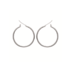 Mysti Two .925 Sterling Silver Plated Rhodium Hoop Earrings