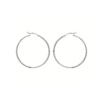 Mysti Two .925 Sterling Silver Plated Rhodium Hoop Earrings
