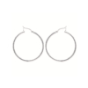 Mysti Two .925 Sterling Silver Plated Rhodium Hoop Earrings