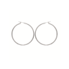 Mysti Two .925 Sterling Silver Plated Rhodium Hoop Earrings