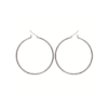 Mysti Two .925 Sterling Silver Plated Rhodium Hoop Earrings