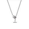 Mystigrey Chantel 18K Gold Plated and .925 Sterling Silver Plated Rhodium Necklace for Women with Cubic Zirconia