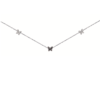 Butterfly Black White Necklace in 925 Sterling Silver Plated Rhodium