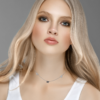 Butterfly Black White Necklace in 925 Sterling Silver Plated Rhodium, view 2