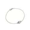 Hamsa E Eye Bracelet in 925 Sterling Silver Plated Rhodium, view 2