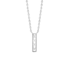 Load image into Gallery viewer, Mystigrey Jessica .925 Sterling Silver Plated Rhodium Long Bar Necklace for Women with Cubic Zirconia
