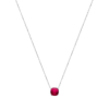 Alizee Georgia Red Necklace in 925 Sterling Silver Plated Rhodium