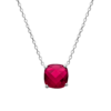 Alizee Georgia Red Necklace in 925 Sterling Silver Plated Rhodium, view 2