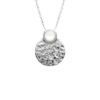 Savannah Moon Stone Necklace in 925 Sterling Silver Plated Rhodium, view 2