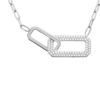 Mystigrey Paige Square .925 Sterling Silver Plated Rhodium and 18K Gold Plated Necklace Cubic Zirconia