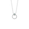 Mystigrey Dana .925 Sterling Silver Plated Rhodium Necklace Blue Agate