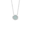 Mystigrey Claudia .925 Sterling Silver Plated Rhodium and18K Gold Plated Necklace Cubic Zirconia Blue Agate