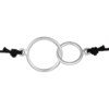 Daughter Mother Cord Bracelet in 925 Sterling Silver Plated Rhodium, view 3