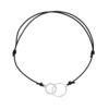 Daughter Mother Cord Bracelet in 925 Sterling Silver Plated Rhodium