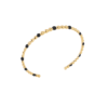 Lacy Black Bangle in 18K Gold Plated