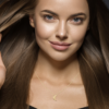 Moon Matte Necklace in 18K Gold Plated, view 2