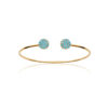 Mystigrey Amie 18K Gold Plated Bangle for Women with Turquoise