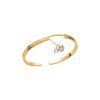Mystigrey Milena Heart 18K Gold Plated Dangle Bangle for Women with Cubic Zirconia