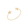 Mystigrey Leilani 18K Gold Plated Flower Bangle for Women with Cubic Zirconia