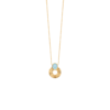 Mystigrey Sarah 18K Gold Plated Necklace for Women With Aqua Blue Agate