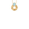 Mystigrey Sarah 18K Gold Plated Necklace for Women With Aqua Blue Agate