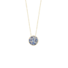 Calysta Blue Square Solitaire Necklace in 18K Gold Plated