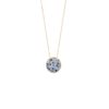 Mystigrey Calysta 18K Gold Plated Necklace for Women with Square Solitary Cubic Zirconia Blue