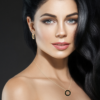 Alyssa Black Agate Necklace in 18K Gold Plated, view 2