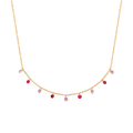 Mystigrey Tinker Bell .925 Sterling Silver Plated Rhodium and 18K Gold Plated Necklace for Women with Cubic Zirconia, Blue or Pink