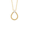 Mystigrey Tilly .925 Sterling Silver Plated Rhodium and 18K Gold Plated Necklace Cubic Zirconia