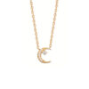 Mystigrey Moon Crescent 18K Gold Plated Necklace Cubic Zirconia