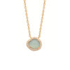 Claudia Blue Agate Necklace in 925 Sterling Silver Plated Rhodium or 18K Gold Plated, view 3