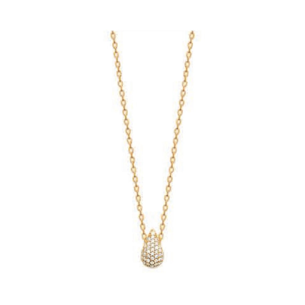 Elodie Pavé Drop Necklace, 18K Gold Plated