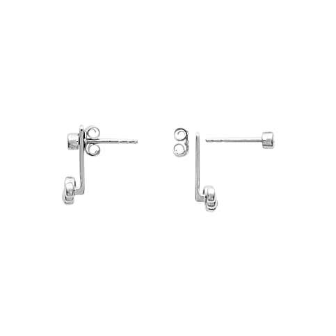 Elizabeth Jacket Earrings in 925 Sterling Silver Plated Rhodium or 18K Gold Plated, view 11