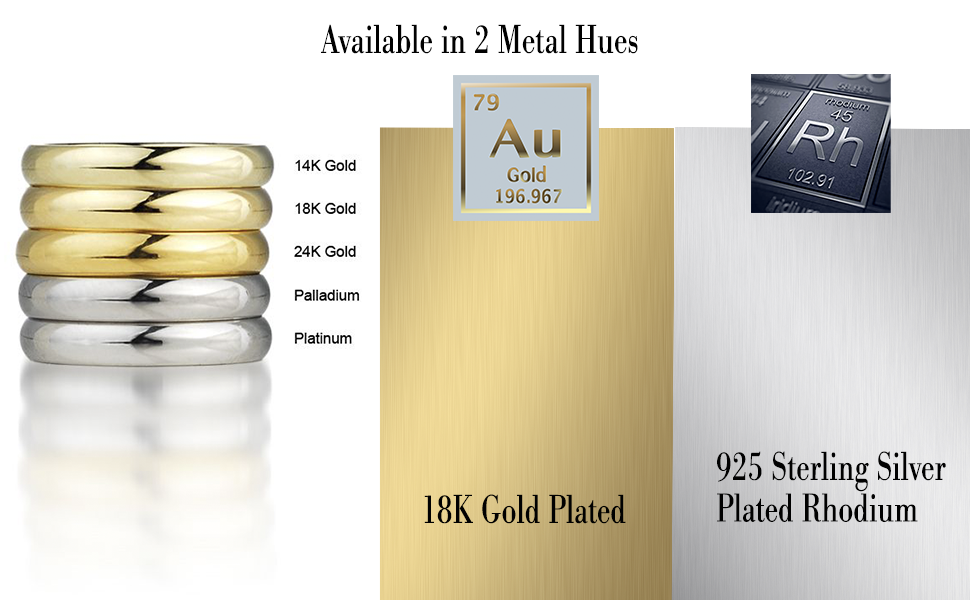 Mystigrey Ava 925 Sterling Silver Plated Rhodium and 18K Gold Plated Necklace