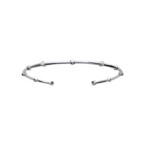Clover Bangle in 925 Sterling Silver Plated Rhodium or 18K Gold Plated, view 8