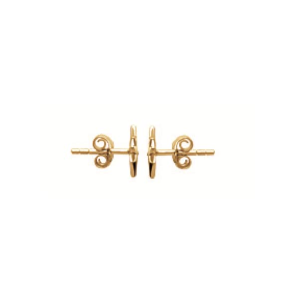 Mystigrey Polaris .925 Sterling Silver Plated Rhodium and 18K Gold Plated North Star Star Stud Earrings for Women with Cubic Zirconia