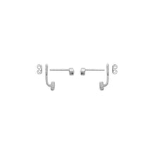 Load image into Gallery viewer, Mystigrey Jessica .925 Sterling Silver Plated Rhodium Jacket Earrings for Women with Cubic Zirconia

