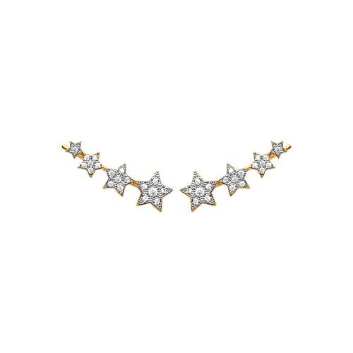 Stella Dangling Star Earrings in 925 Sterling Silver Plated Rhodium or 18K Gold Plated, view 8