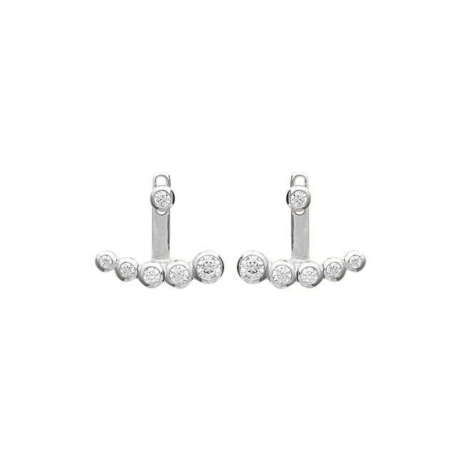 Elizabeth Jacket Earrings in 925 Sterling Silver Plated Rhodium or 18K Gold Plated, view 8