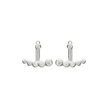 Load image into Gallery viewer, Mystigrey Elizabeth .925 Sterling Silver Plated Rhodium Jacket Earrings for Women with Multi Cubic Zirconia

