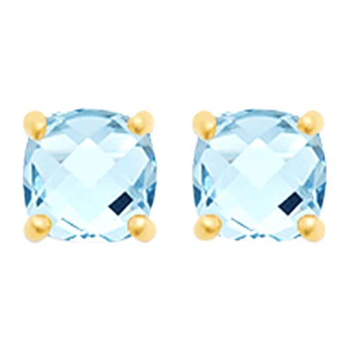 Alizee Gemma Stud Earrings in 925 Sterling Silver Plated Rhodium, view 6