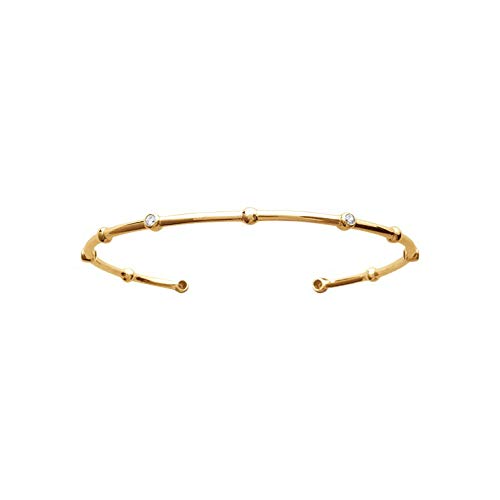 Clover Bangle in 925 Sterling Silver Plated Rhodium or 18K Gold Plated, view 2