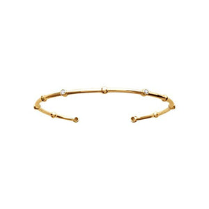 Mystigrey Clover 18K Gold Plated Bangle for Women with cubic zirconia
