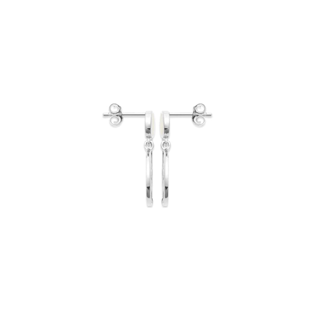 Tamara Mother of Pearl Dangle Earrings in 925 Sterling Silver Plated Rhodium or 18K Gold Plated, view 3